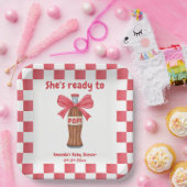 She is Ready to Pop Soda Bottle Baby Shower Pappteller (Party)