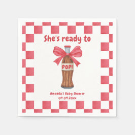 She is Ready to Pop Soda Bottle Baby Shower Serviette