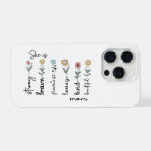 She is Strong, Brave, Fearless, Loving Mothers Day iPhone Hülle (Rückseite (Horizontal))