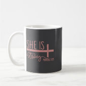 She Is Strong Proverbs 31_25 Shirt  Kaffeetasse (Links)