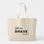 She is Strong Proverbs  Christian Faith Jumbo Stoffbeutel (Rückseite)