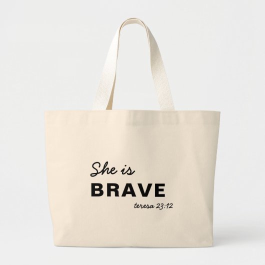 She is Strong Proverbs  Christian Faith Jumbo Stoffbeutel (Vorne)