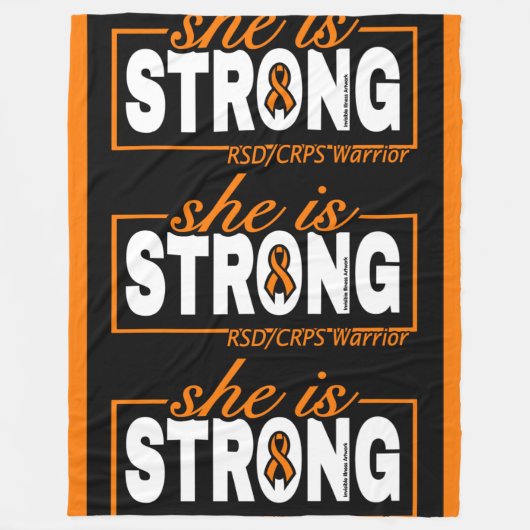 SHE IS STRONG...RSD/CRPS FLEECEDECKE (Vorderseite)