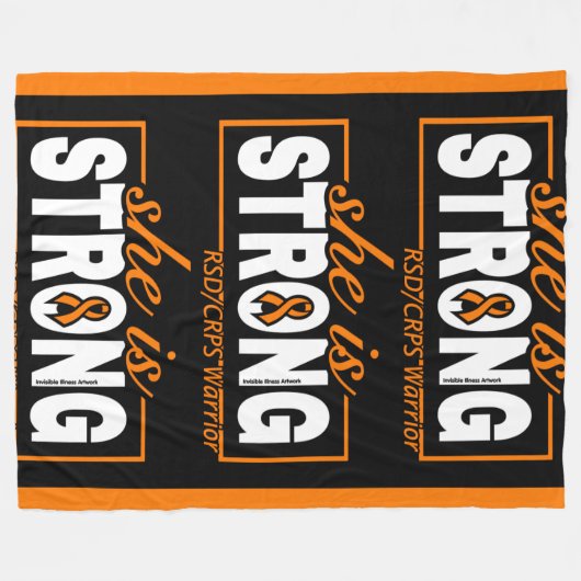 SHE IS STRONG...RSD/CRPS FLEECEDECKE (Vorderseite (Horizontal))