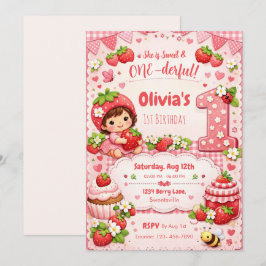 She is Sweet and Onederful 1st Birthday Invitation Einladung