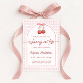 She is the Cherry on Top Gingham Baby Shower Einladung