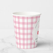 She is The Cherry On Top Whimsical Bow Baby Shower Pappbecher (Rechts)