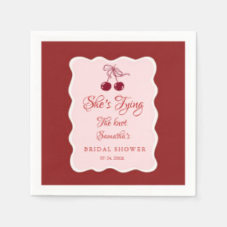 She is tying the knot Bridal Shower Serviette