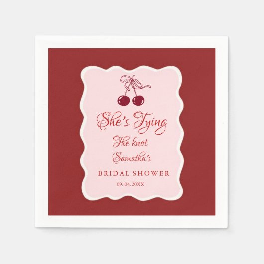 She is tying the knot Bridal Shower Serviette (Vorderseite)