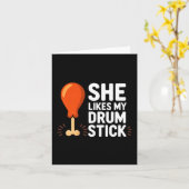 She Likes My Drum Stick Funny Thanksgiving Humor F Karte (Gelbe Blume)