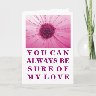 "She Loves Me" Pink Daisy Valentine's Day Card Feiertagskarte