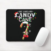 She Loves My Candy Cane I Like Her Peppermint Xmas Mousepad (Mit Mouse)