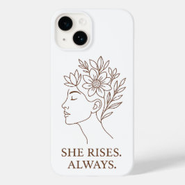 She Rises. Always — Minimalist Empowerment Design Case-Mate iPhone 14 Hülle