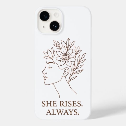 She Rises. Always — Minimalist Empowerment Design Case-Mate iPhone Hülle (Rückseite)