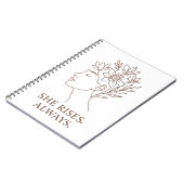 She Rises. Always — Minimalist Empowerment Design Notizblock (Linke Seite)