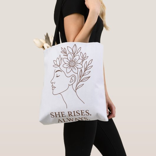 She Rises. Always — Minimalist Empowerment Design Tasche (Von Nahem)