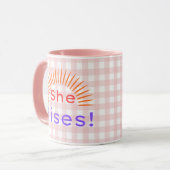 She Rises! - Women Empowerment Inspirational Mug Tasse (Vorderseite Links)