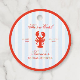 She’s a Catch Lobster Red and Blue Bridal Shower Geschenkanhänger
