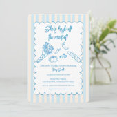 She’s Fresh Off the Market Bridal Shower  Einladung (Stehend Vorderseite)