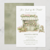 She’s Fresh Off The Market Sage Bridal Shower Einladung (Vorne/Hinten)
