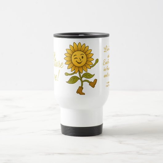 “She’s Got Sass & Sunshine” Sunflower mug Reisebecher (Mittel)