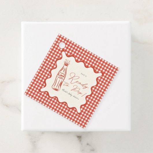 She’s ready to pop baby shower geschenkanhänger (Beispiel)