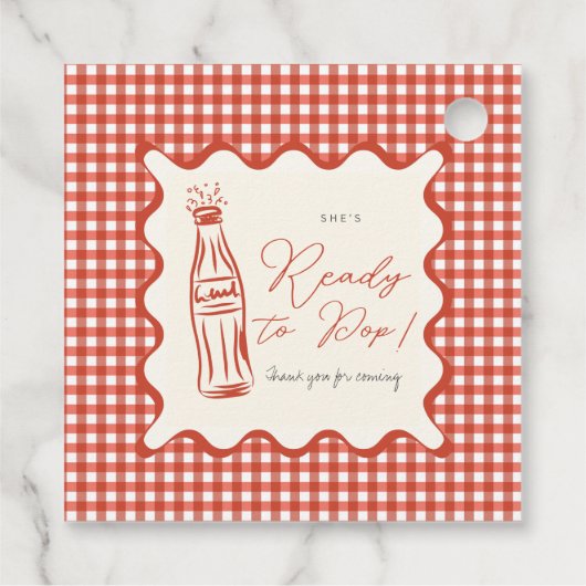 She’s ready to pop baby shower geschenkanhänger (Rückseite)