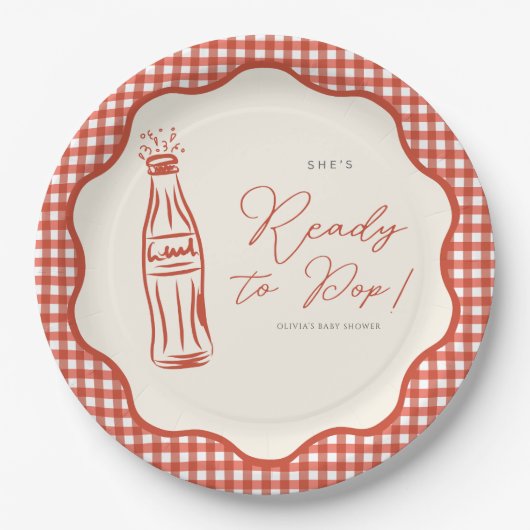 She’s ready to pop baby shower pappteller (Vorderseite)