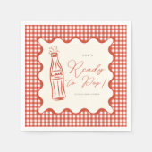 She’s ready to pop baby shower serviette (Vorderseite)