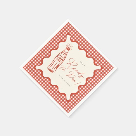 She’s ready to pop baby shower serviette (Ecke)