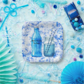 She’s Ready To Pop Blue Boy Baby Shower Pappteller (Party)