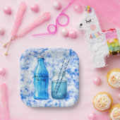 She’s Ready To Pop Blue Boy Baby Shower Pappteller (Party)