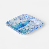 She’s Ready To Pop Blue Boy Baby Shower Pappteller (Gewinkelt)