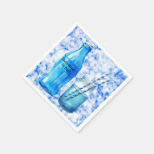 She’s Ready To Pop Blue Boy Baby Shower Serviette (Ecke)