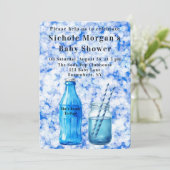 She’s Ready To Pop Boy Baby Shower Einladung (Stehend Vorderseite)