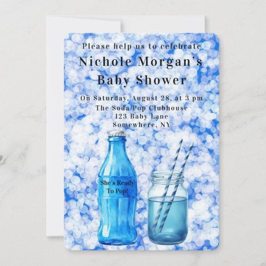 She’s Ready To Pop Boy Baby Shower Einladung (Vorderseite)