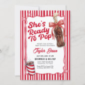 She’s Ready to Pop Cola Bottle Baby Shower  Einladung (Vorderseite)