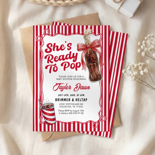 She’s Ready to Pop Cola Bottle Baby Shower  Einladung