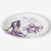 She’s Still Got It Purple High Heel Birthday Party Pappteller (Schrägansicht)