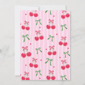 She’s the Cherry On Top Line Art Baby Shower Einladung (Rückseite)