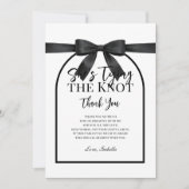 She’s Tying the Knot Black Palette Bow Dankeskarte (Vorderseite)
