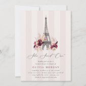 She Said Oui Blush Floral Paris Bridal Shower Einladung (Vorderseite)