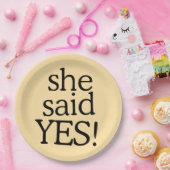 She Said Yes!!!!! | Engagement Celebration Design Pappteller (Party)