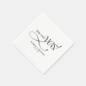 She Said Yes Modern Minimalist Engagement Party Serviette (Ecke)