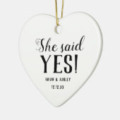 She said Yes! Verpflichtged Foto Keramik Ornament (Links)
