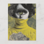 She sees money surreal postkarte (Vorderseite)