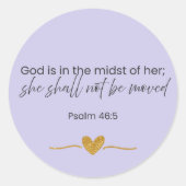 She Shall Not Be Moved Sticker Psalm 46:5 Lavender (Vorderseite)