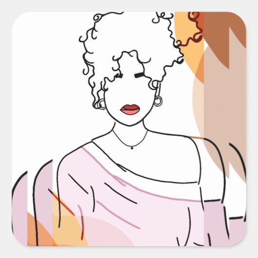 she -sobreposição quadratischer aufkleber (Vorderseite)