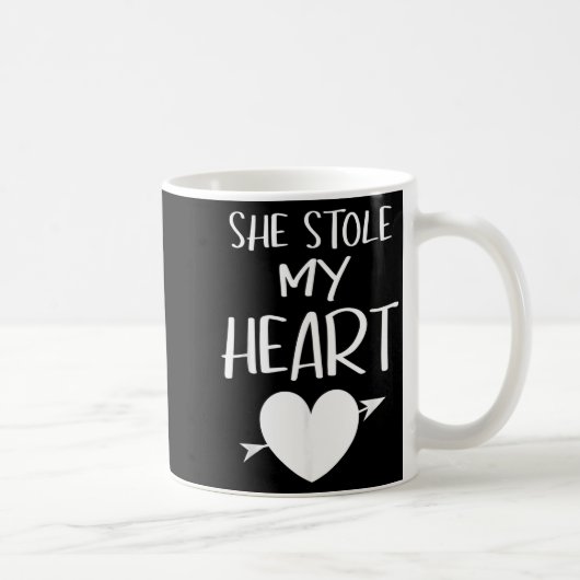 She Stole My Heart Valentines Day Matching Couples Kaffeetasse (Rechts)