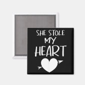 She Stole My Heart Valentines Day Matching Couples Magnet (Vorderseite/Rückseite)